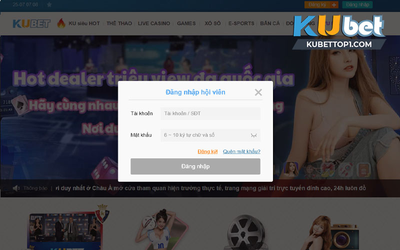 Thao tác đăng nhập KUBET nhanh chóng chưa đầy 1 phút