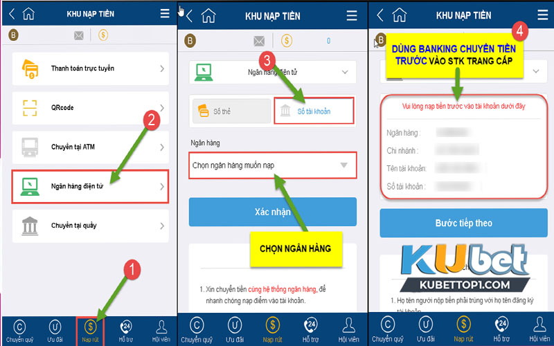 5 Bước nạp tiền tại Kubet bằng Thanh toán trực tuyến đơn giản